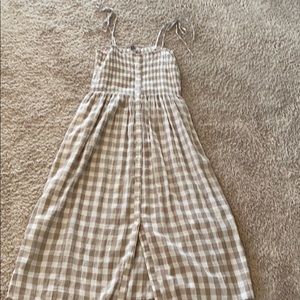 Gingham smocked midi dress